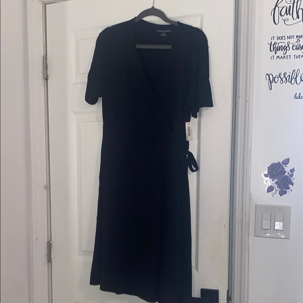 Amazon Essentials Black Wrap Dress